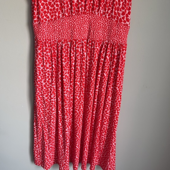 Boden Thea Sleeveless Midi Dress Poppy Red, Botanic Sprig - Picture 6 of 13